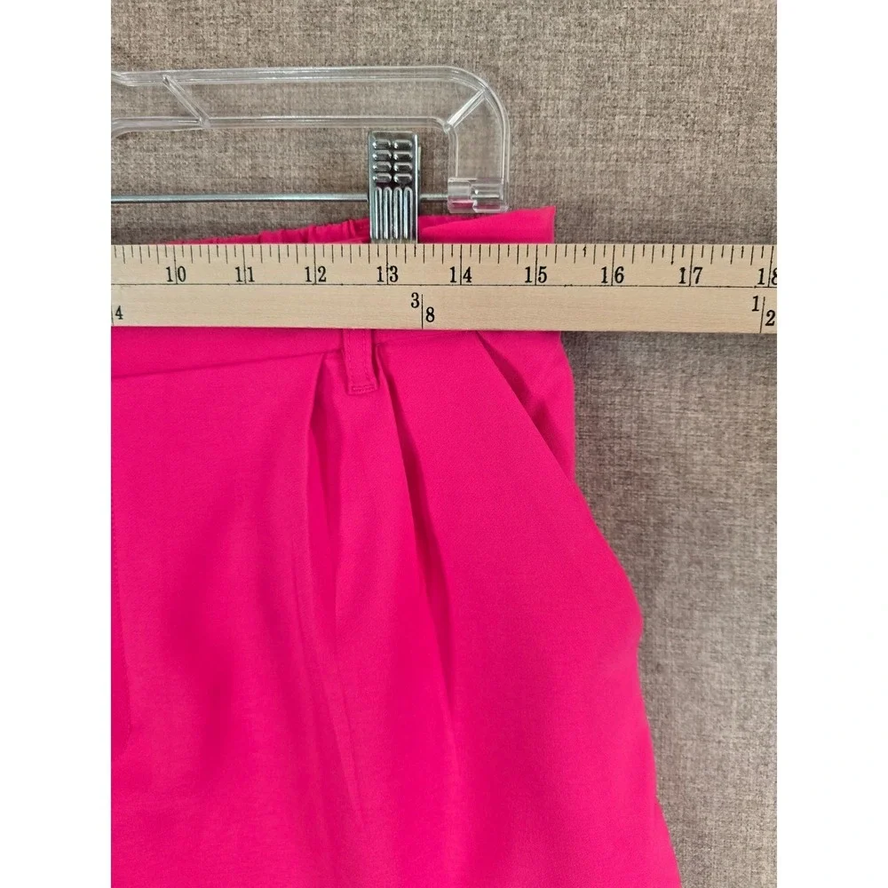 Love Tree Hot Pink Pleated High Waist Shorts Womens Large 6892PH Elastic Back